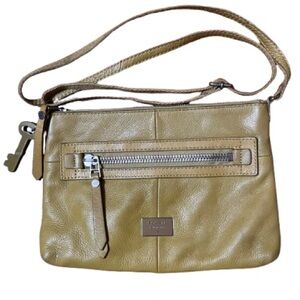 Fossil Leather Crossbody Bag with Adjustable Strap with Key Hangtag
